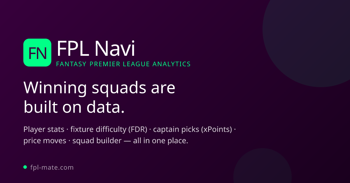 FPL Player Database — Filter by form, xG, ownership and more | FPL Navi